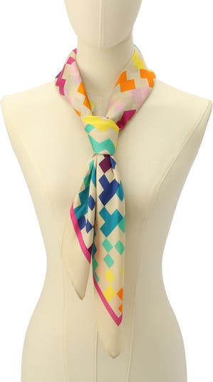 Large Rainbow Weave Silk Square Scarf