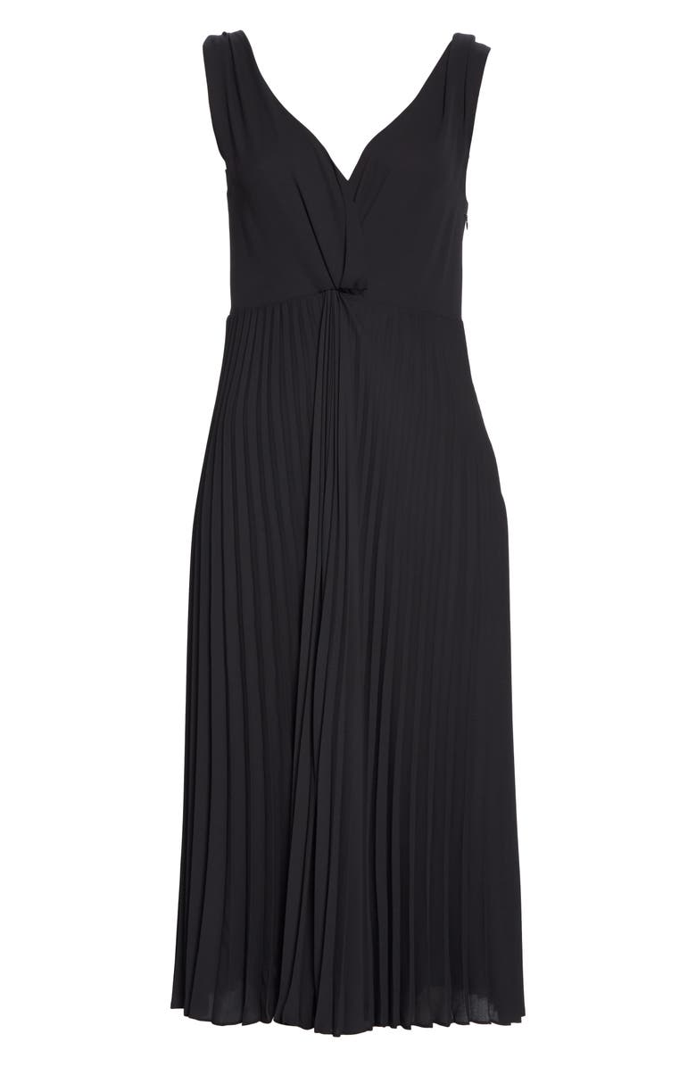 Vince Twist Front Pleated Midi Dress, Alternate, color,