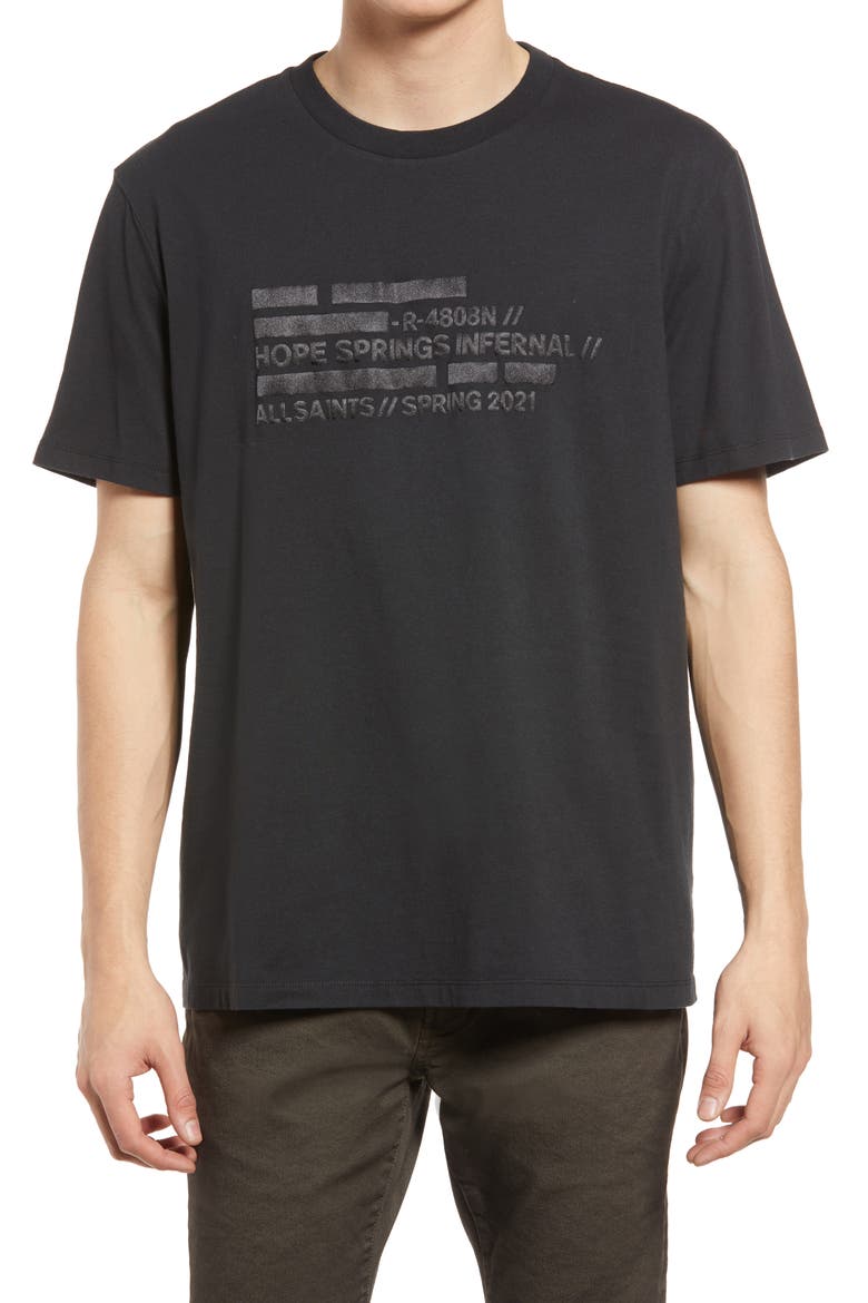 Men's Silas Graphic Tee, Main, color, JET BLACK