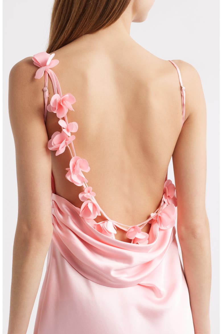 Pandora Flower Satin Cocktail Dress, Alternate, color, PINK