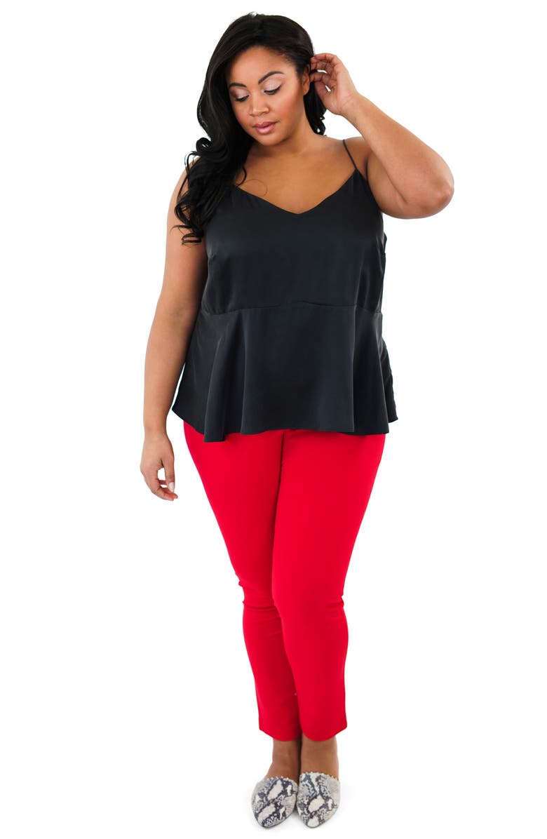 Marée Pour Toi Silk Peplum Tank, Alternate, color, 