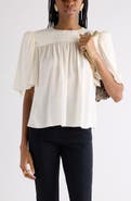 Chloé Organic Silk Jacquard Popover Top
