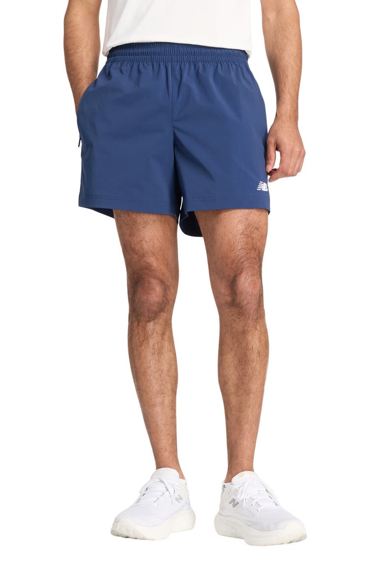 Athletics Woven Stretch Nylon Shorts, Main, color, NAVY