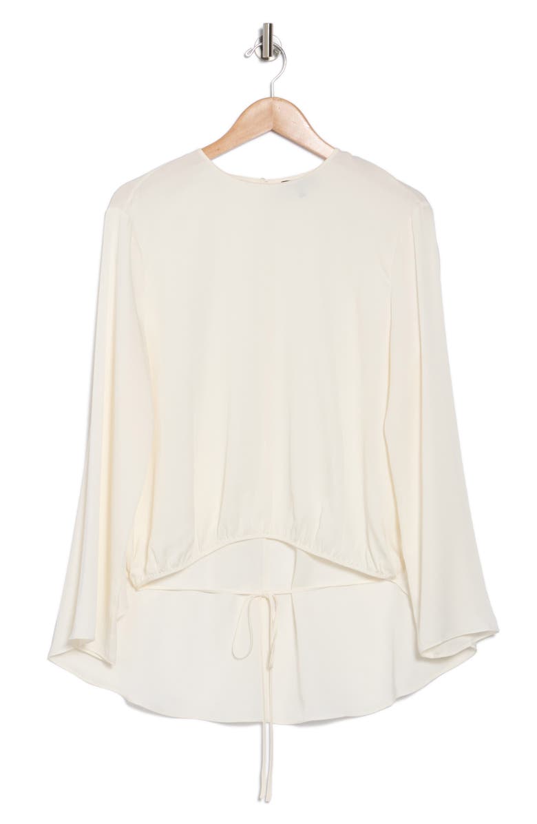 Theory Long Sleeve Silk Cape Top, Alternate, color, Ivory