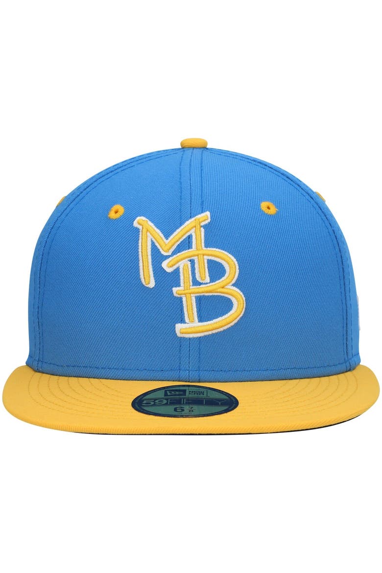 Men's New Era Light Blue Myrtle Beach Pelicans Authentic Collection Team Alternate 59FIFTY Fitted Hat, Alternate, color, Royal