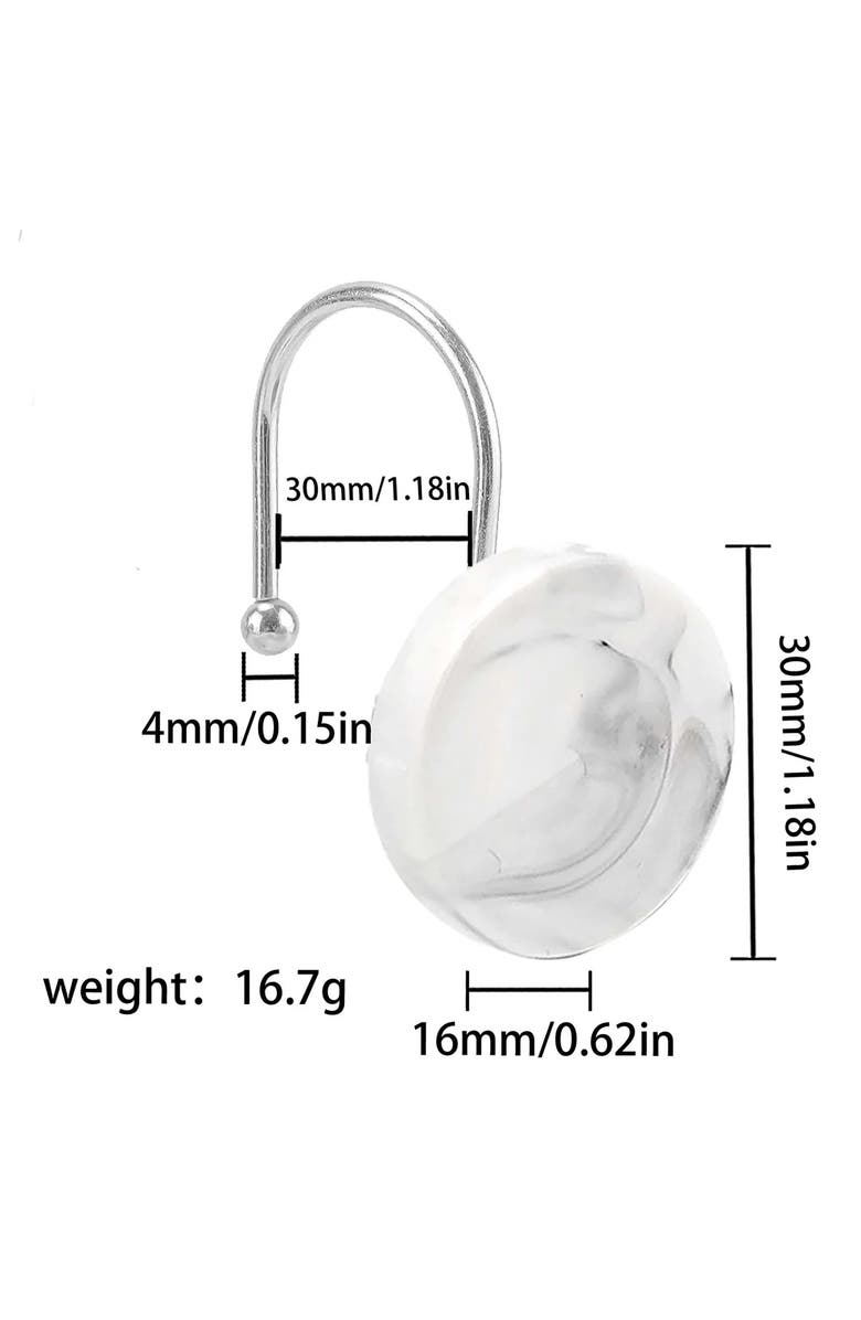 J AND V TEXTILES 12-Piece Decorative Shower Curtain Rings Set, Alternate, color, N/A