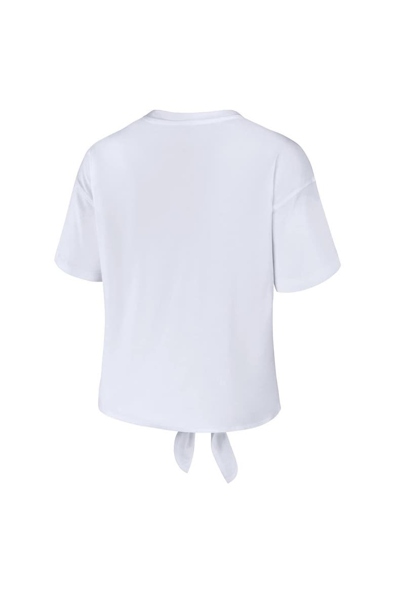 Women's WEAR by Erin Andrews White Arizona Cardinals Front Tie Retro T-Shirt, Alternate, color, White