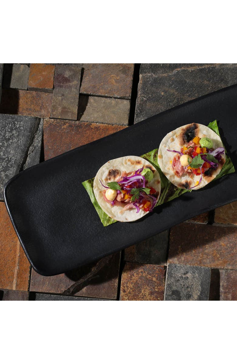 Porto Brasil Rectangular Platter Medium Set of 4, Alternate, color, Matte Black