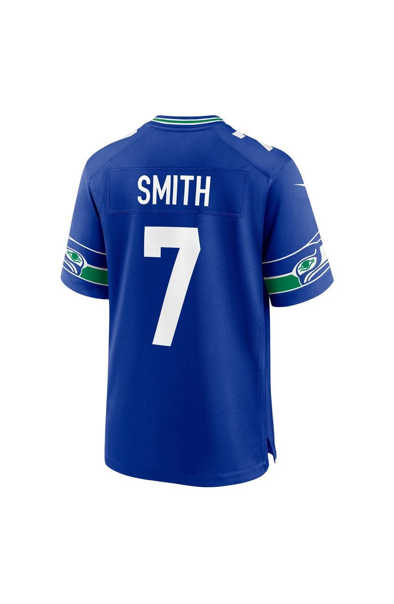 Nike Men's Nike Geno Smith Royal Seattle Seahawks Throwback Player Game Jersey, Alternate, color,
