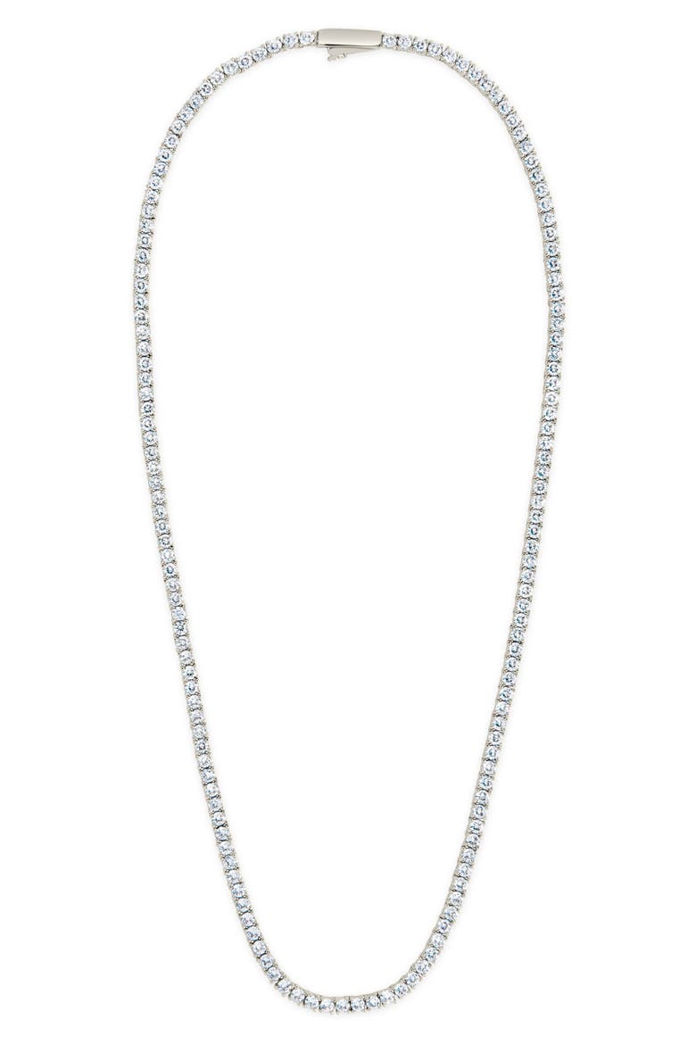 Cubic Zirconia Tennis Necklace, Alternate, color, SILVER