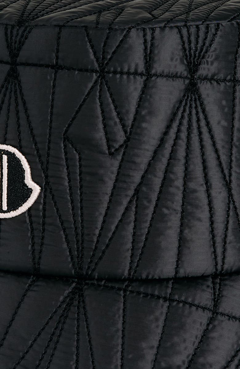 Moncler Quilted Bucket Hat, Alternate, color, Black