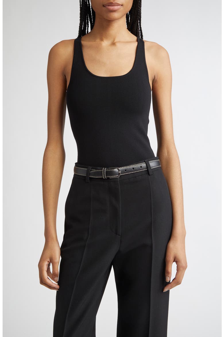 Compact Knit Tank, Main, color, BLACK