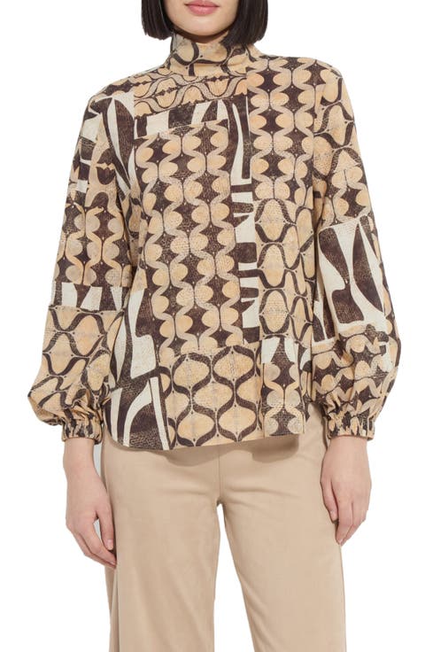 Cosima Funnel Neck Cotton Shirt
