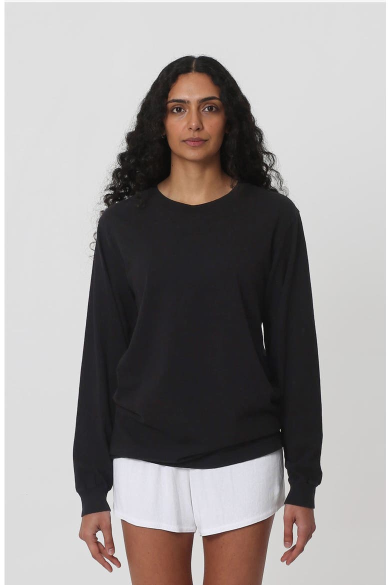 Long Sleeve Trash Tee, Main, color, Black