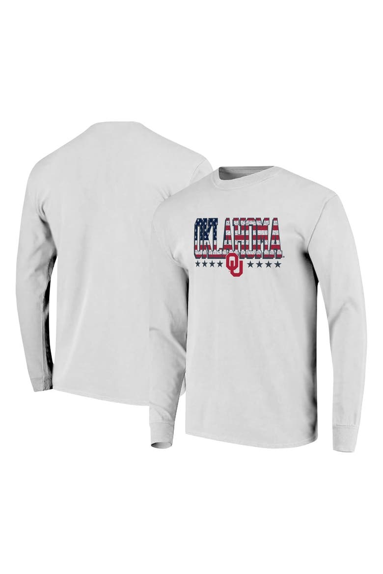 Men's White Oklahoma Sooners Tall Type Flag Long Sleeve T-Shirt, Main, color, White