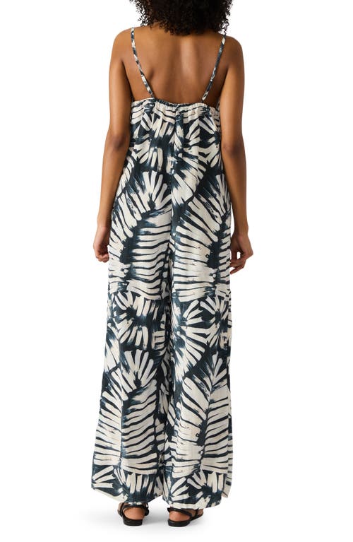 Steve Madden Desdemona Printed Crinkled Jumpsuit In Black