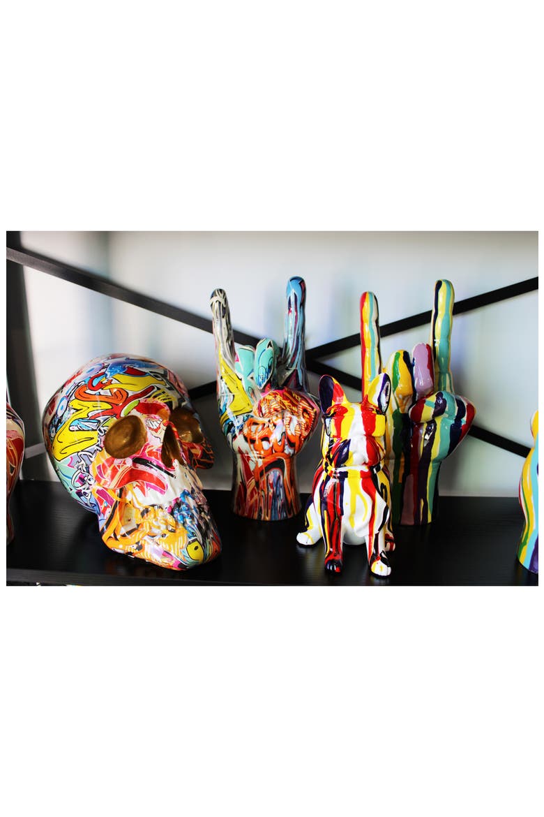 Glasses Graffiti Bulldog Art Decor, Alternate, color, GRAFFITI/ MULTI-COLOR