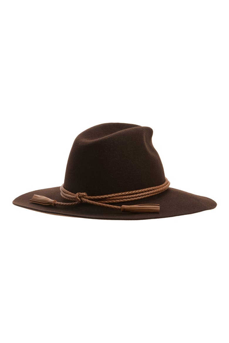 Wool Wide Brim Hat, Alternate, color, BROWN