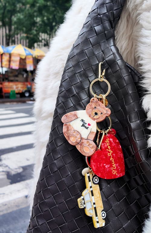 Solar Eclipse Hand Painted Taxicab Key Chain Bag Charm In Gold