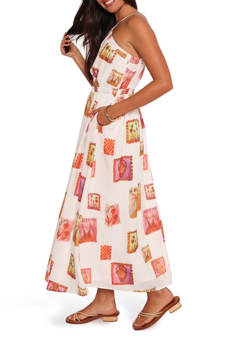 Madi Cutout Sleeveless Maxi Dress, Alternate, color, WHITE MULTI