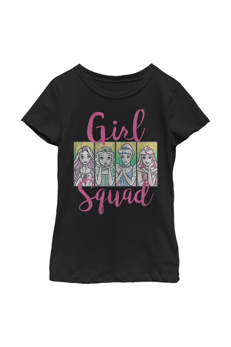 Girl's Disney Princess Girl Squad  Graphic T-Shirt, Main, color, Black