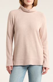 Caslon® Cozy Cowl Neck Long Sleeve Waffle Knit Top