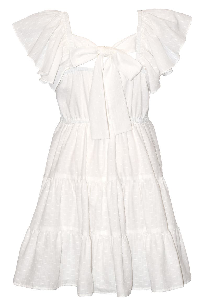 Kids' Angel Wing Cotton Dress, Alternate, color, WHITE