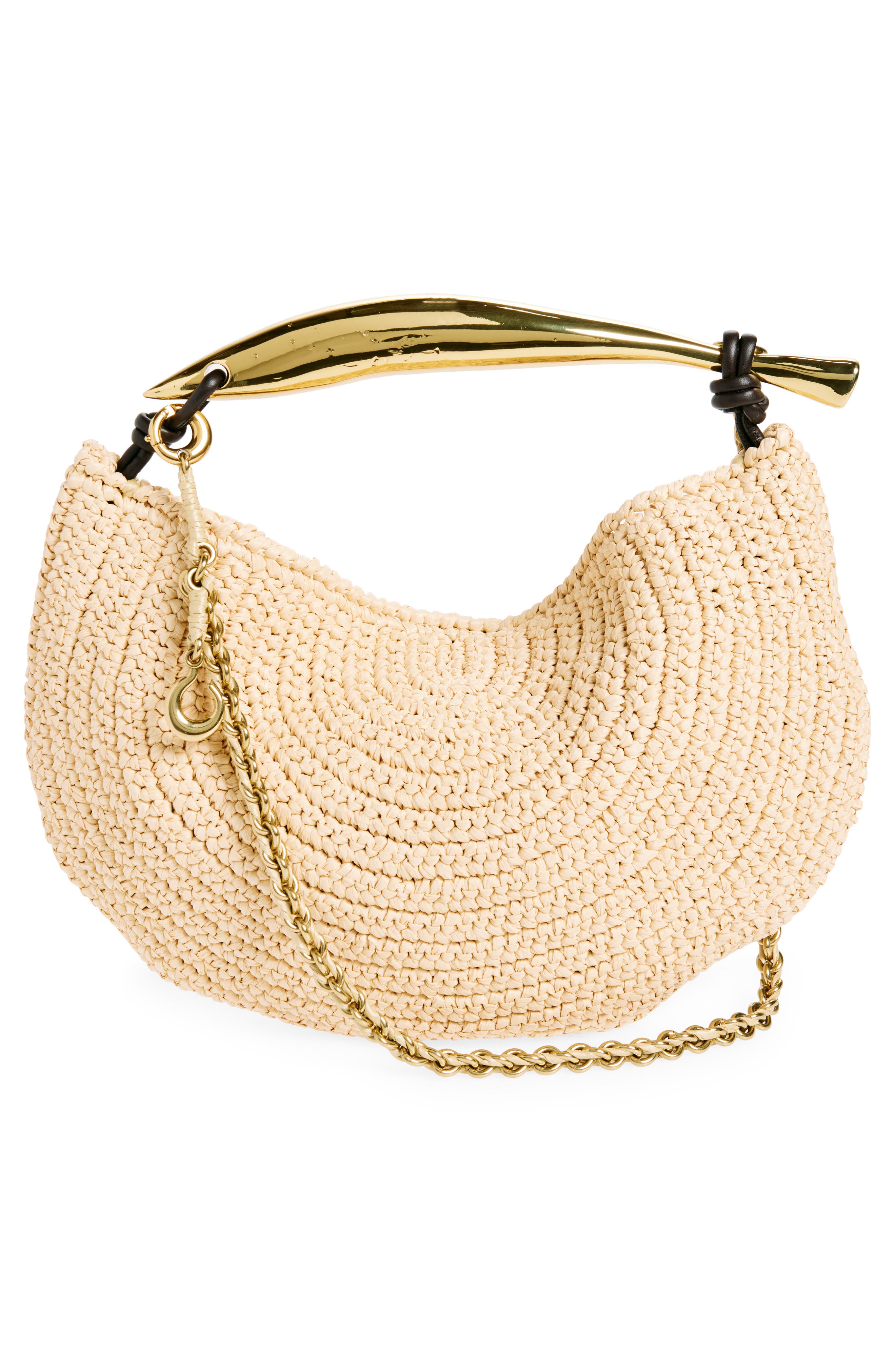 Bottega Veneta Small Sardine Crochet Raffia Top Handle Bag, Alternate, color, 
