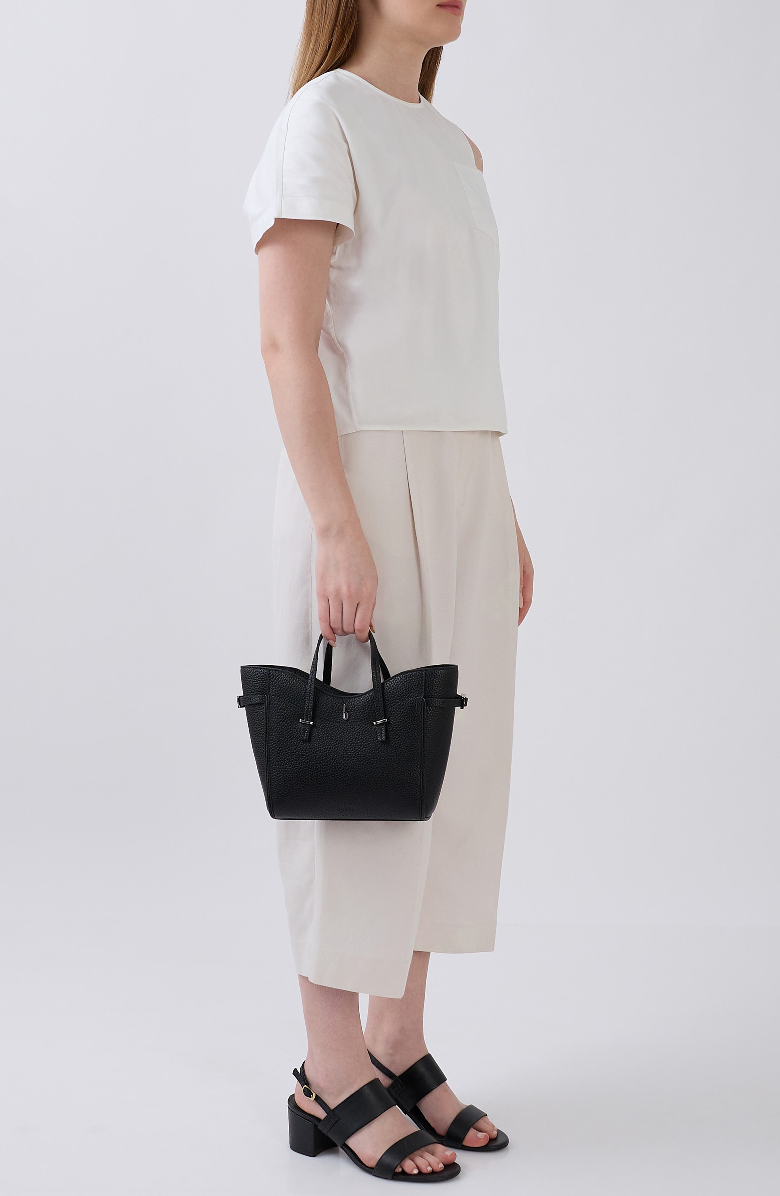 behno Mini Greta Crossbody Tote, Alternate, color, Black