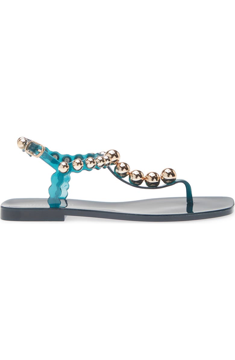 Jeffrey Campbell Plated Embellished Sandal, Alternate, color, Teal Gold