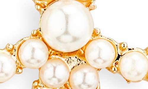 Tasha Set Of 2 Faux Pearl Bow Drop Earrings