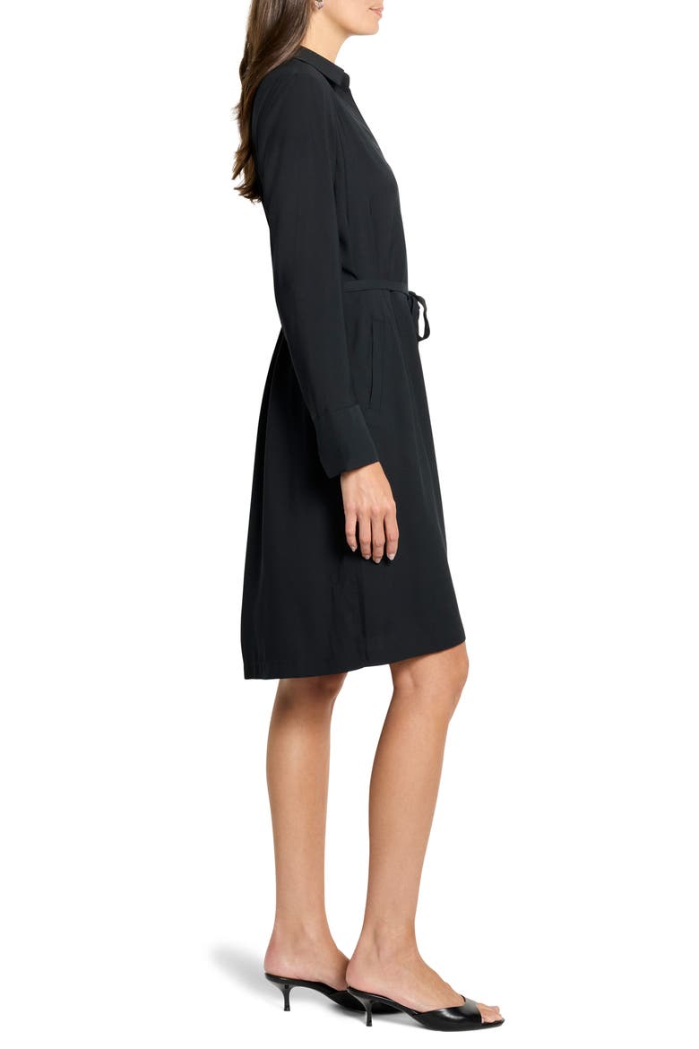 Devon Long Sleeve Shirtdress, Alternate, color, BLACK ONYX