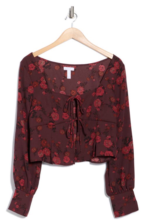 Leith Tie Front Crepe Long Sleeve Top