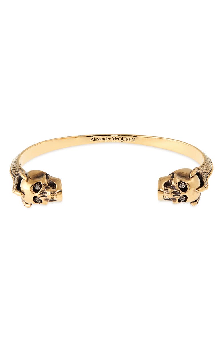 McQueen Men's Victorian Skull Cuff Bracelet, Main, color, 