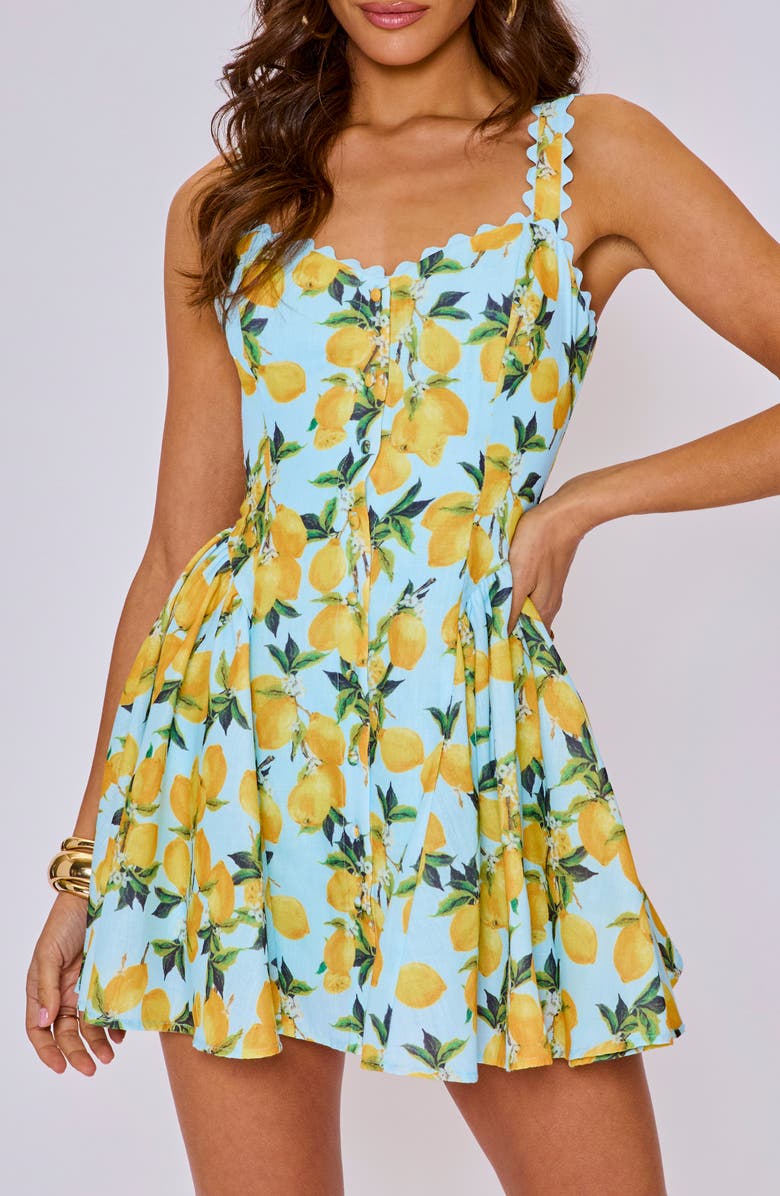 VICI Collection Camille Lemon Print Minidress, Alternate, color, 