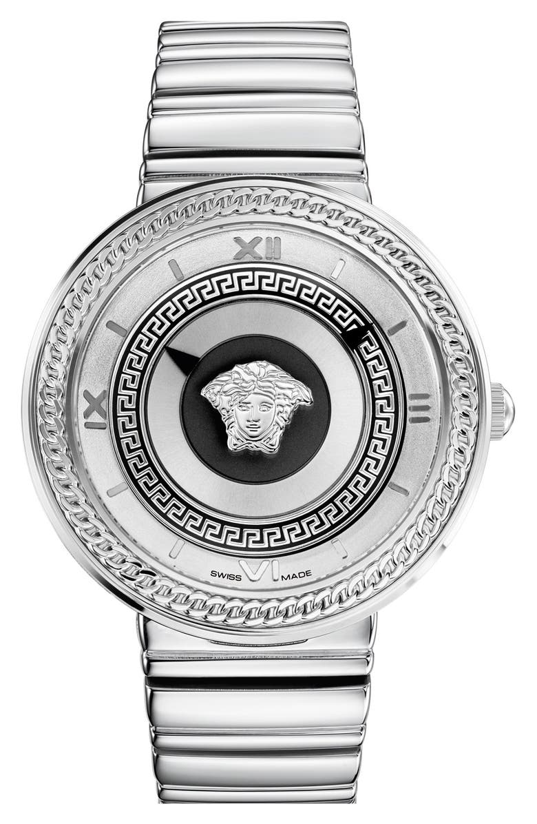Versace 'V-Metal Icon' Bracelet Watch, 40mm, Main, color, 