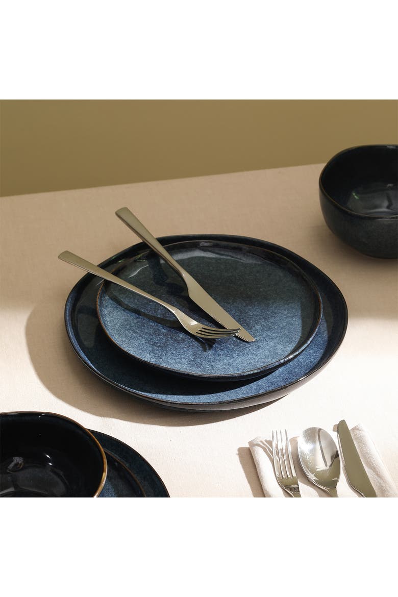 Mirella Stoneware 24-Piece Dinnerware Set, Alternate, color, Blue