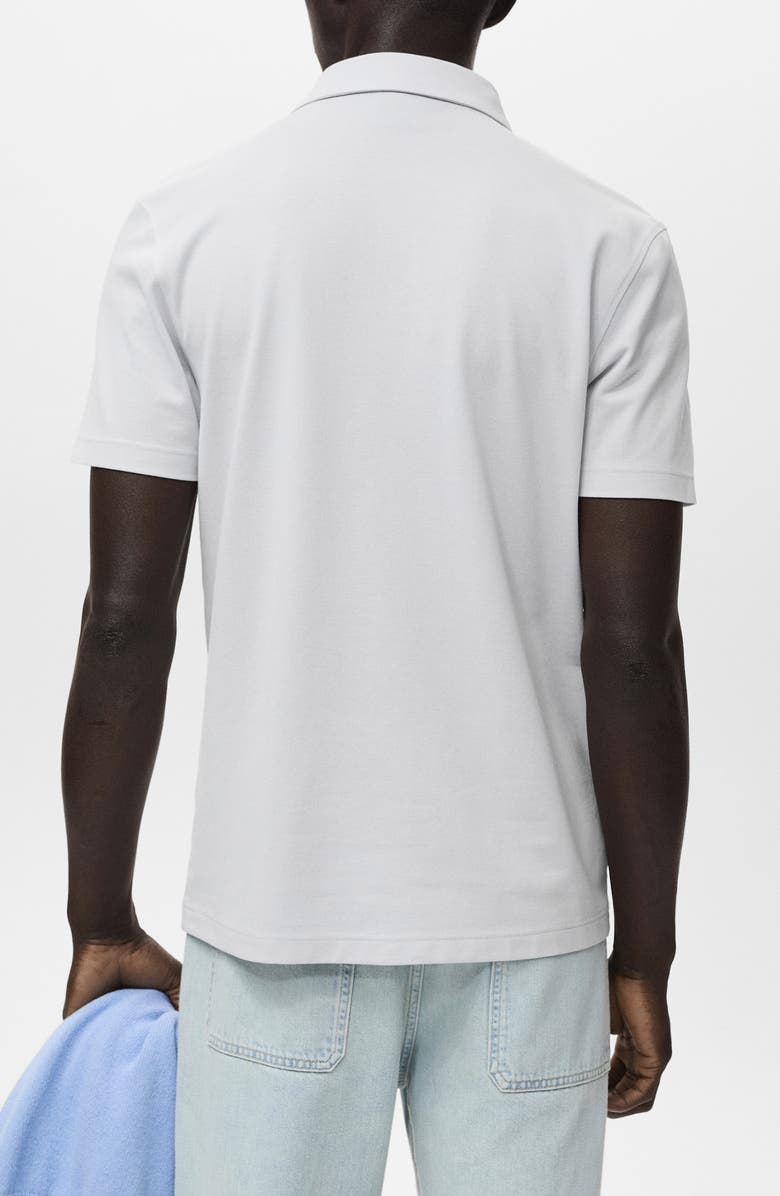 MANGO Solid Cotton Blend Piqué Polo, Alternate, color, Ivory White