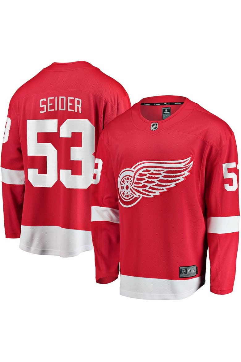 Men's Fanatics Moritz Seider Red Detroit Red Wings Home Breakaway Player Jersey, Main, color, Red