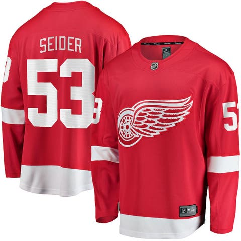 Men's Fanatics Moritz Seider Red Detroit Red Wings Home Breakaway Player Jersey