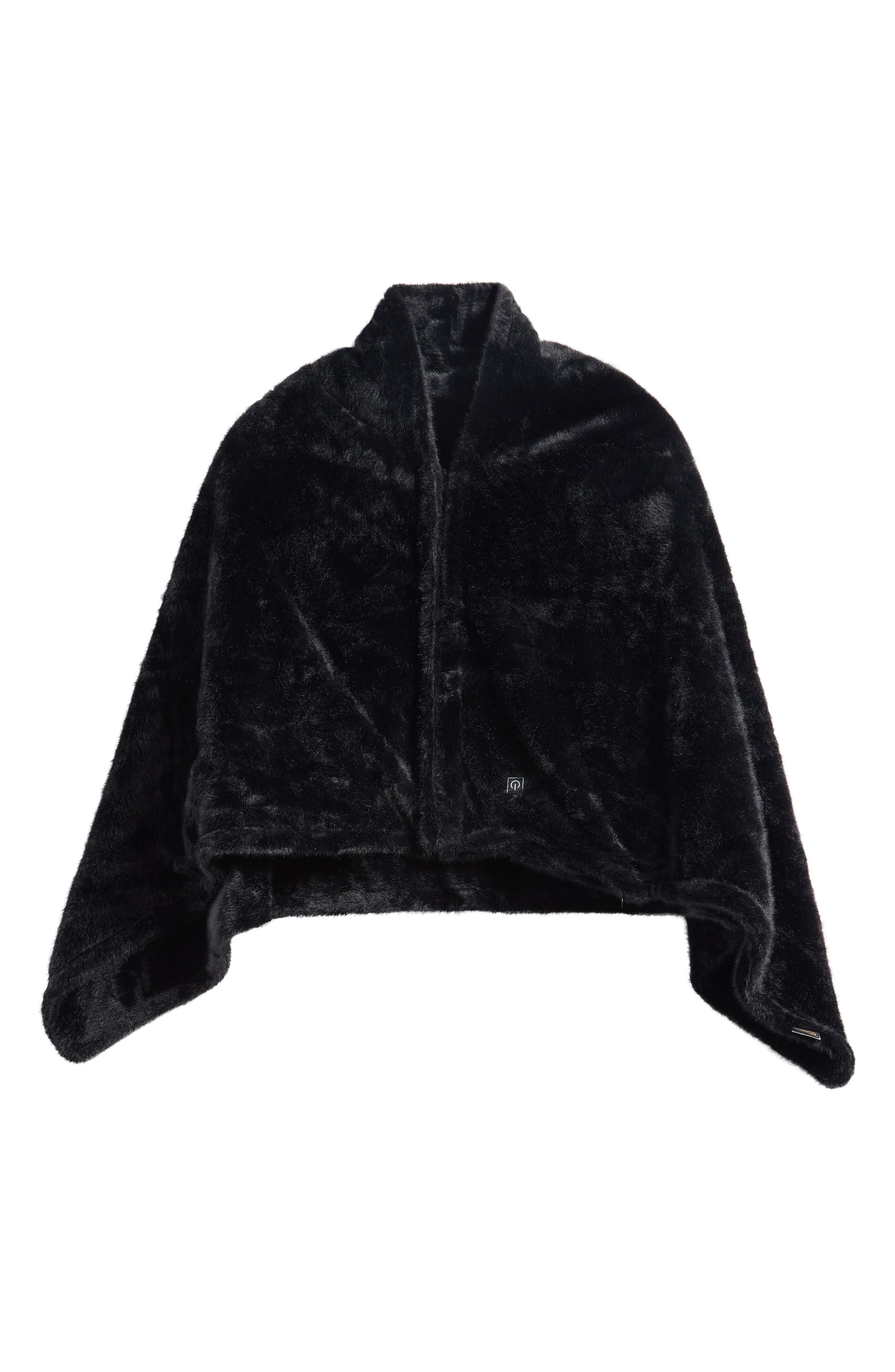 PARIS HILTON Heated Faux Fur Shawl Blanket