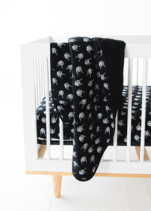 Charlie Lou Baby ® Rock N' Skull Quilted Blanket In Black