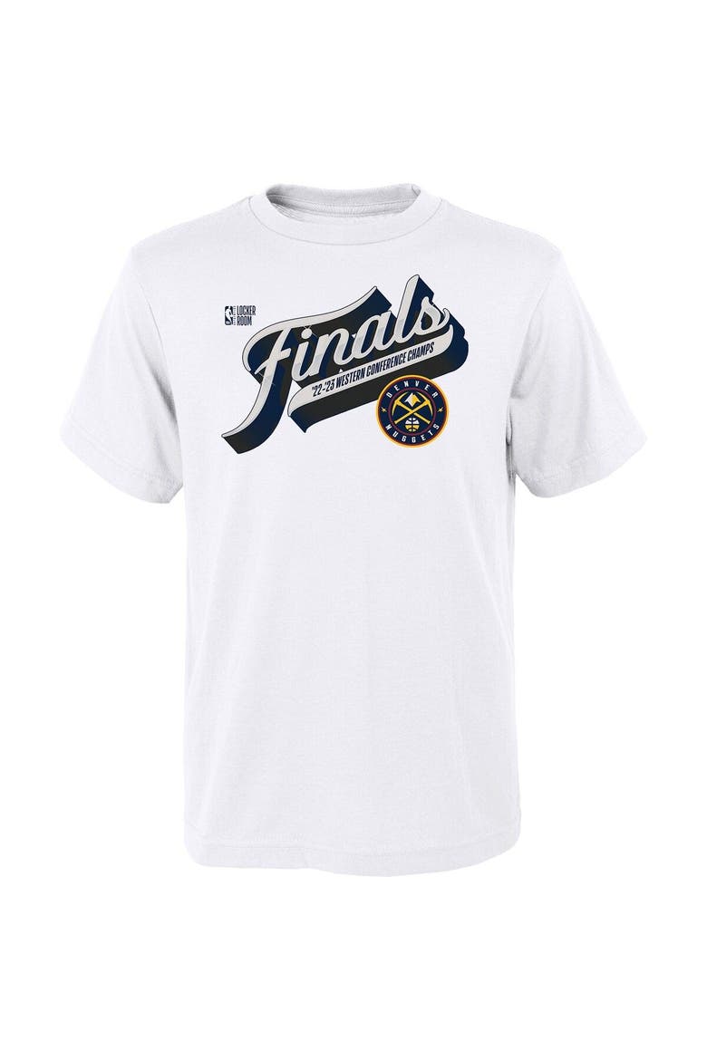Preschool Fanatics Branded  White Denver Nuggets 2023 Western Conference Champions Locker Room T-Shirt, Alternate, color, White