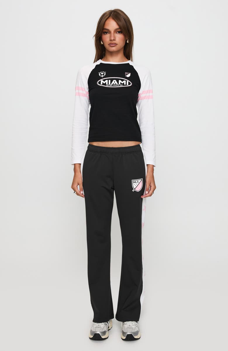 Princess Polly Track Star Flare Pants, Alternate, color, Black