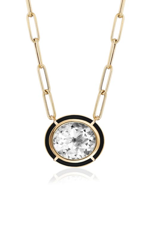 Goshwara Melange Blue Topaz Pendant Necklace In Gold