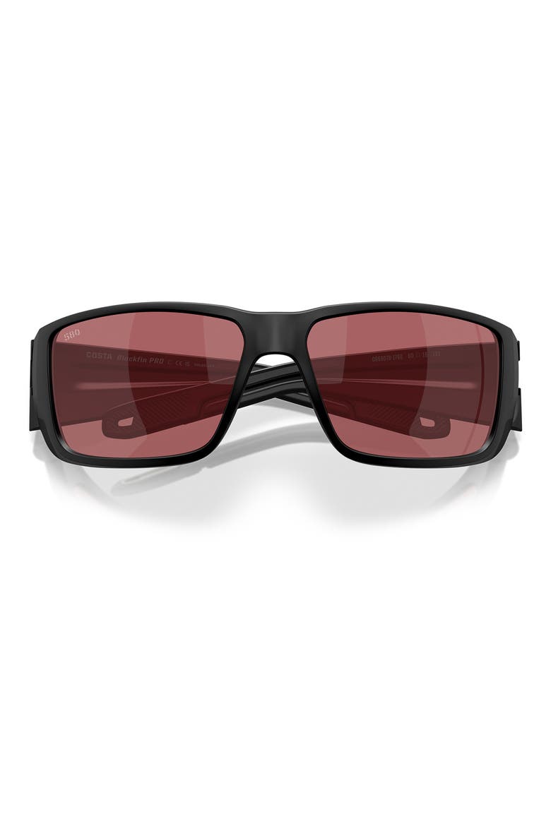 60mm Blackfin Pro Polarized Pillow Sunglasses, Alternate, color, MATTE BLACK / ROSE 580G