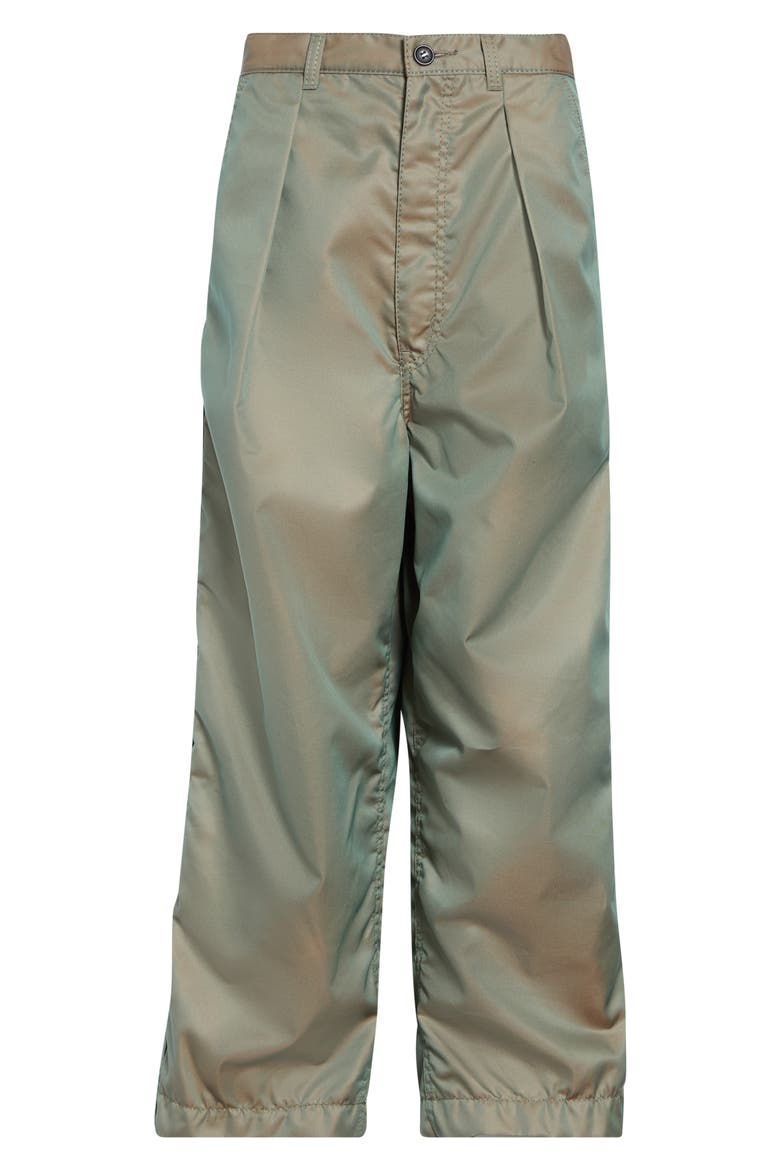 Pleated Twill Crop Pants, Alternate, color, KHAKI