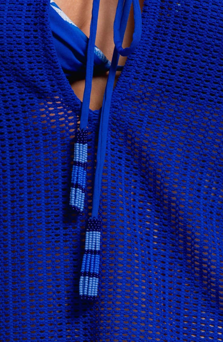 Cosita Linda Tie Neck Cover-Up Tunic Dress, Alternate, color, 