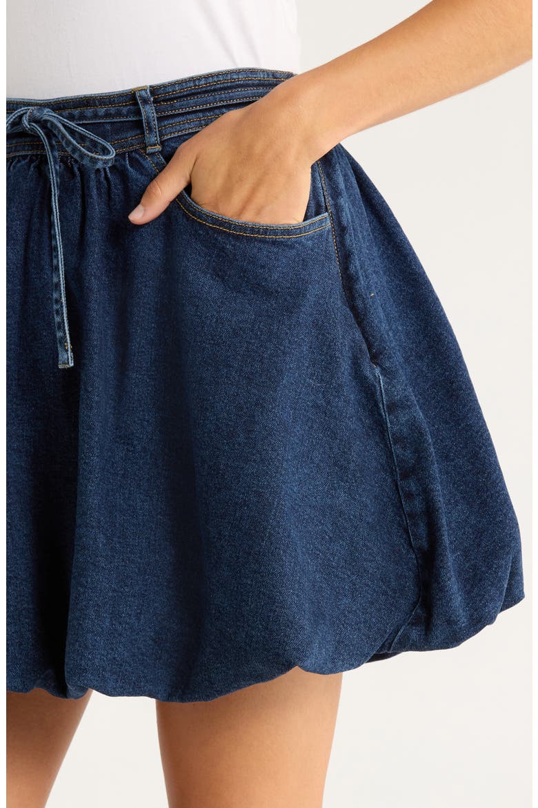 Steph Tie Waist Denim Miniskirt, Alternate, color, FONTAINE