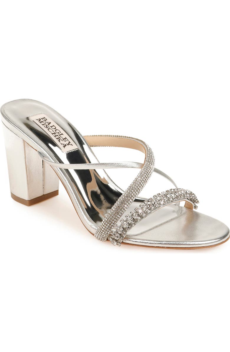 Badgley Mischka Collection Zoraya Embellished Slide Sandal, Main, color,